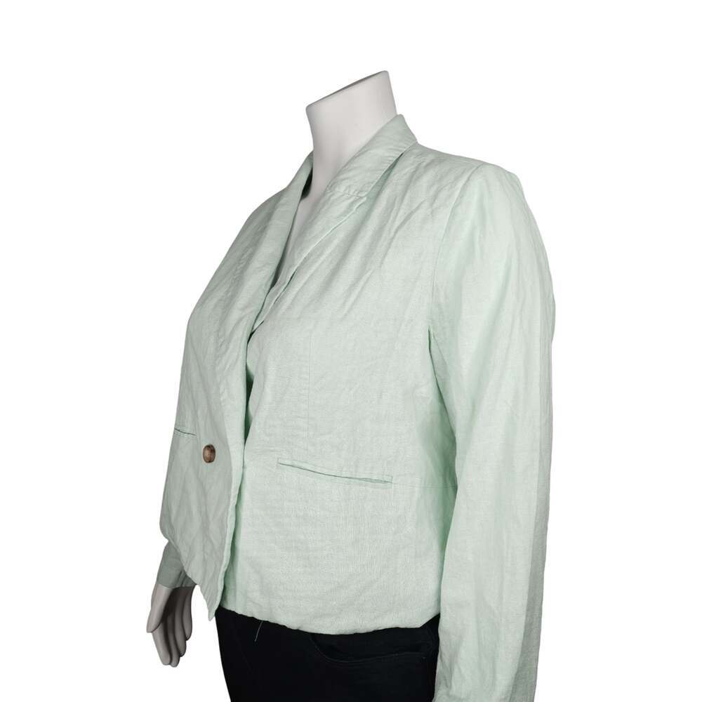 Cato Fashions | Cato Plus Size Cropped Blazer, Mint Green 18/20W - Picture 4 of 4